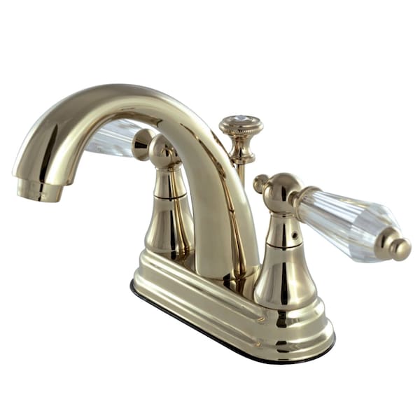 KS7612WLL 4" Centerset Bathroom Faucet, Polished Brass